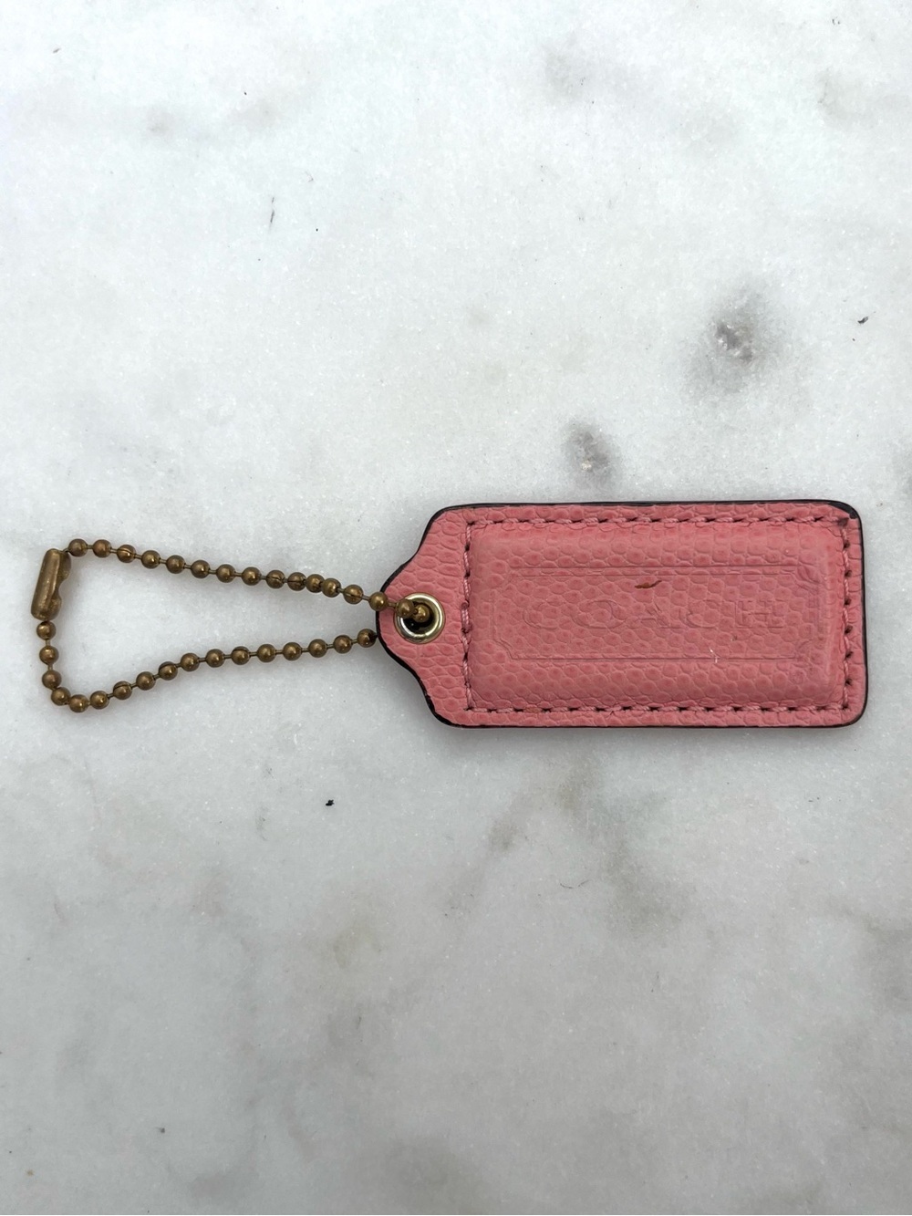 COACH Snakeskin Leather Hang Tag, Pink